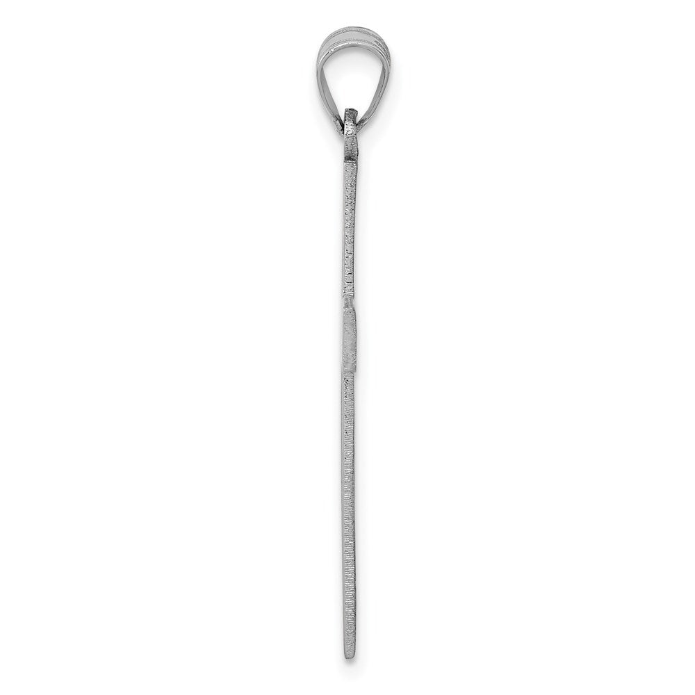 14k White Gold 19 mm Polished Cross Pendant (1.35 grams)