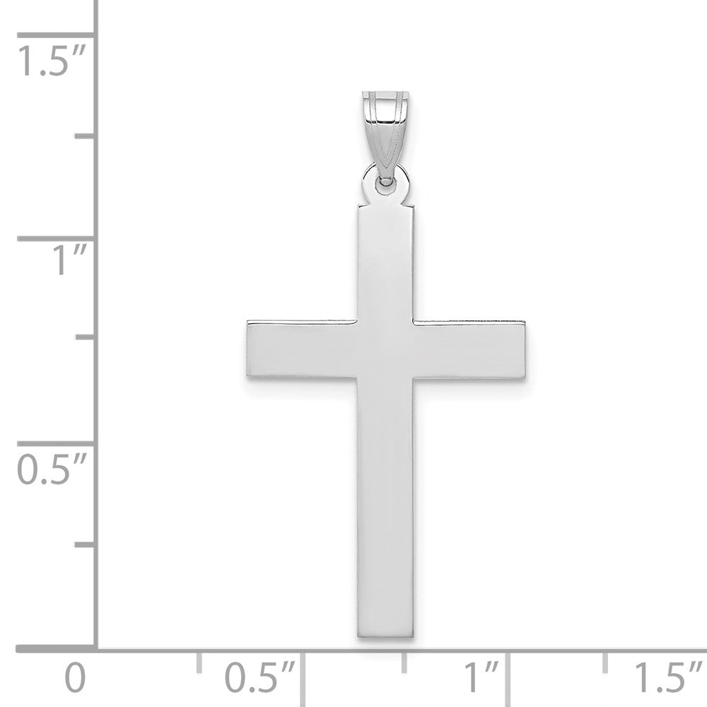 14k White Gold 19 mm Polished Cross Pendant (1.35 grams)