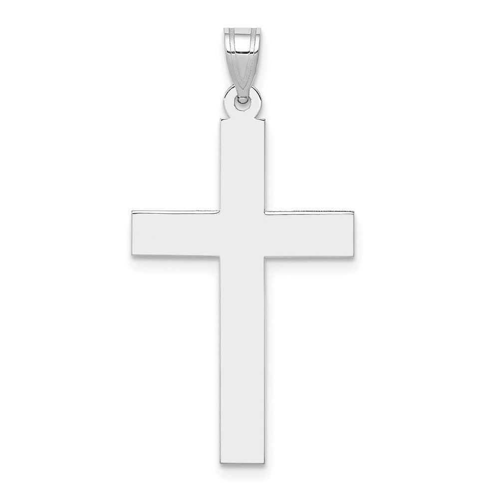 14k White Gold 19 mm Polished Cross Pendant (1.35 grams)
