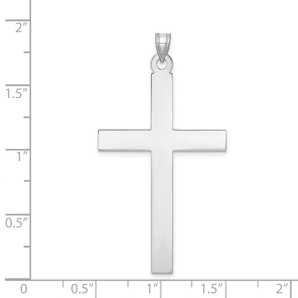 14k White Gold 25 mm Polished Cross Pendant (2.3 grams)