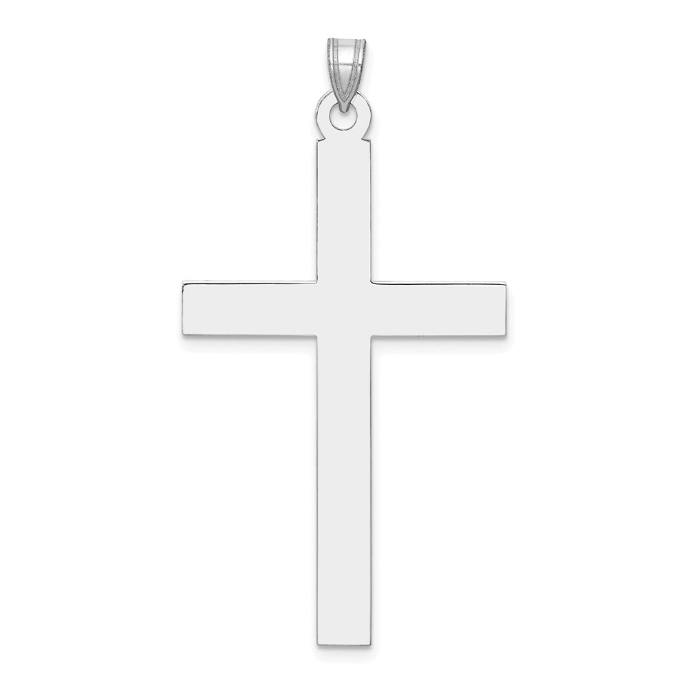 14k White Gold 25 mm Polished Cross Pendant (2.3 grams)