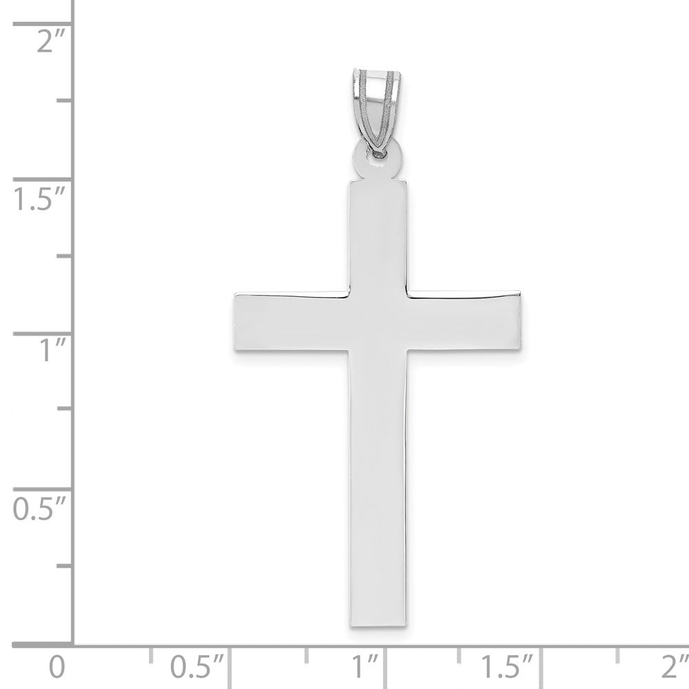 14k White Gold 24 mm Polished Cross Pendant (2.22 grams)