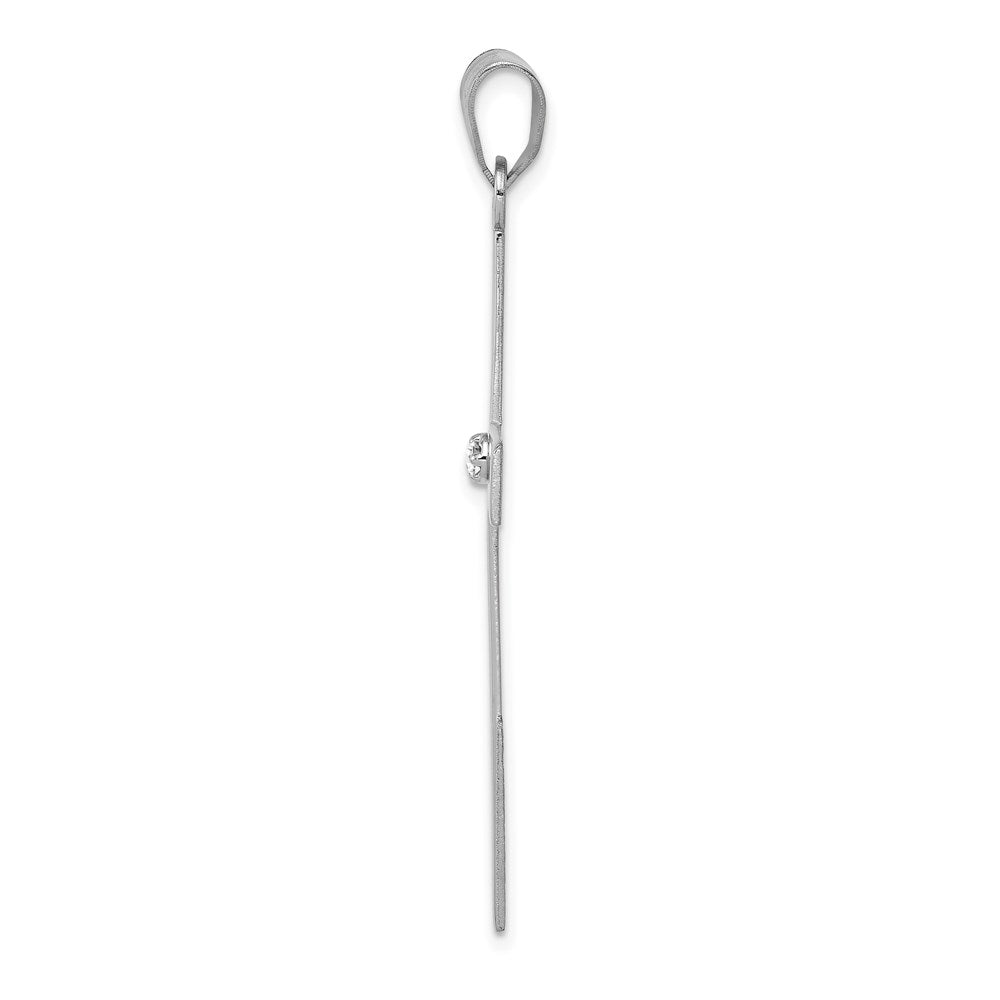 14k White Gold 25 mm .03ct. Diamond Cross Pendant (2.58 grams)