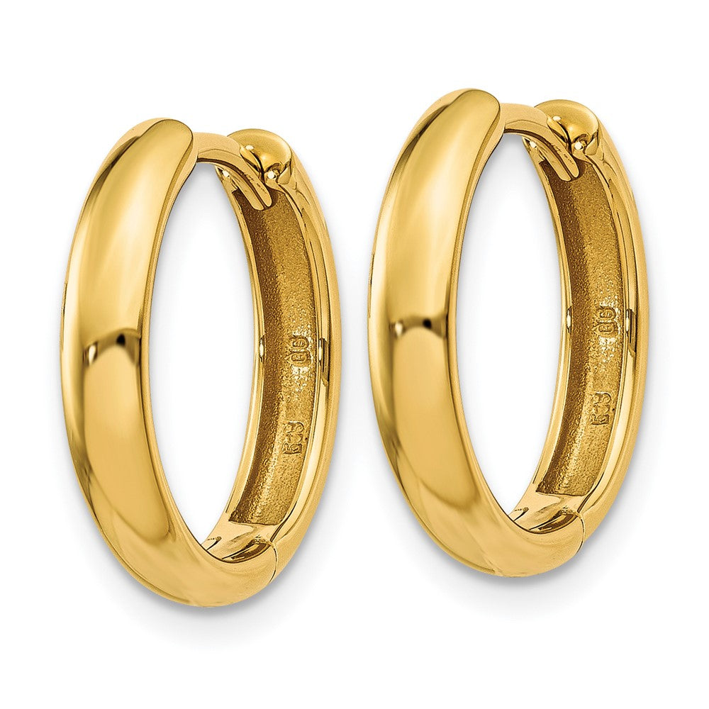 14k Yellow Gold 2.5 mm Round Hinged Hoop Earrings (2.8 grams)