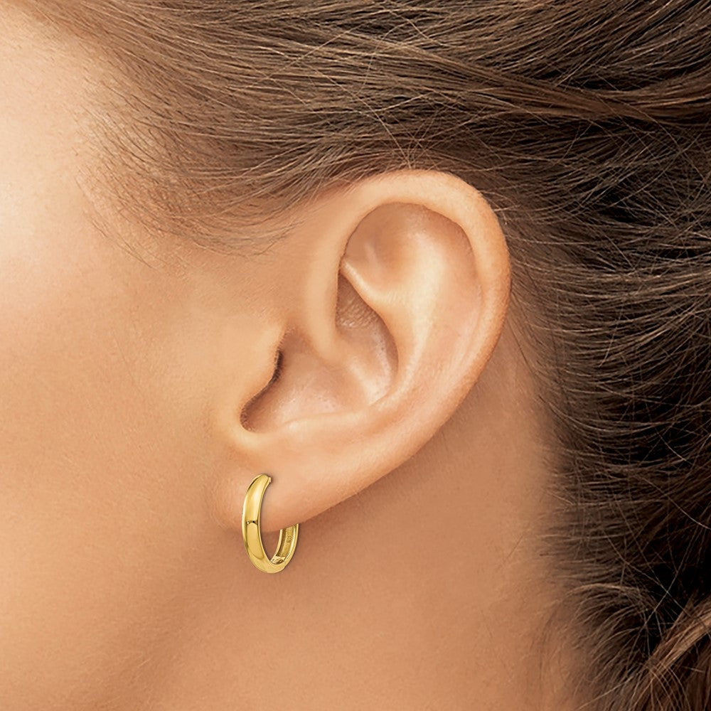 14k Yellow Gold 2.5 mm Round Hinged Hoop Earrings (2.8 grams)