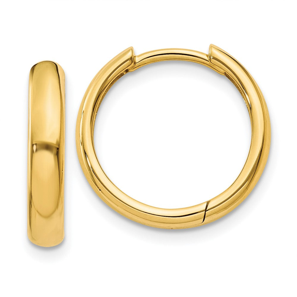 14k Yellow Gold 2.5 mm Round Hinged Hoop Earrings (2.8 grams)