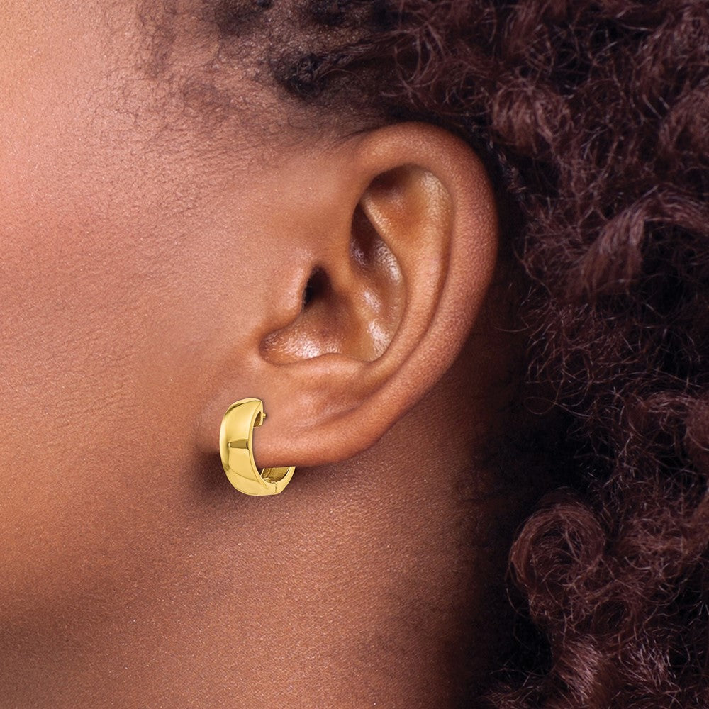 14k Yellow Gold 5 mm Round Hinged Hoop Earrings (5.61 grams)
