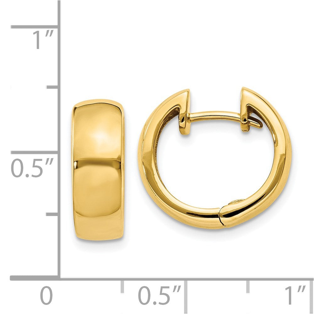 14k Yellow Gold 5 mm Round Hinged Hoop Earrings (5.61 grams)
