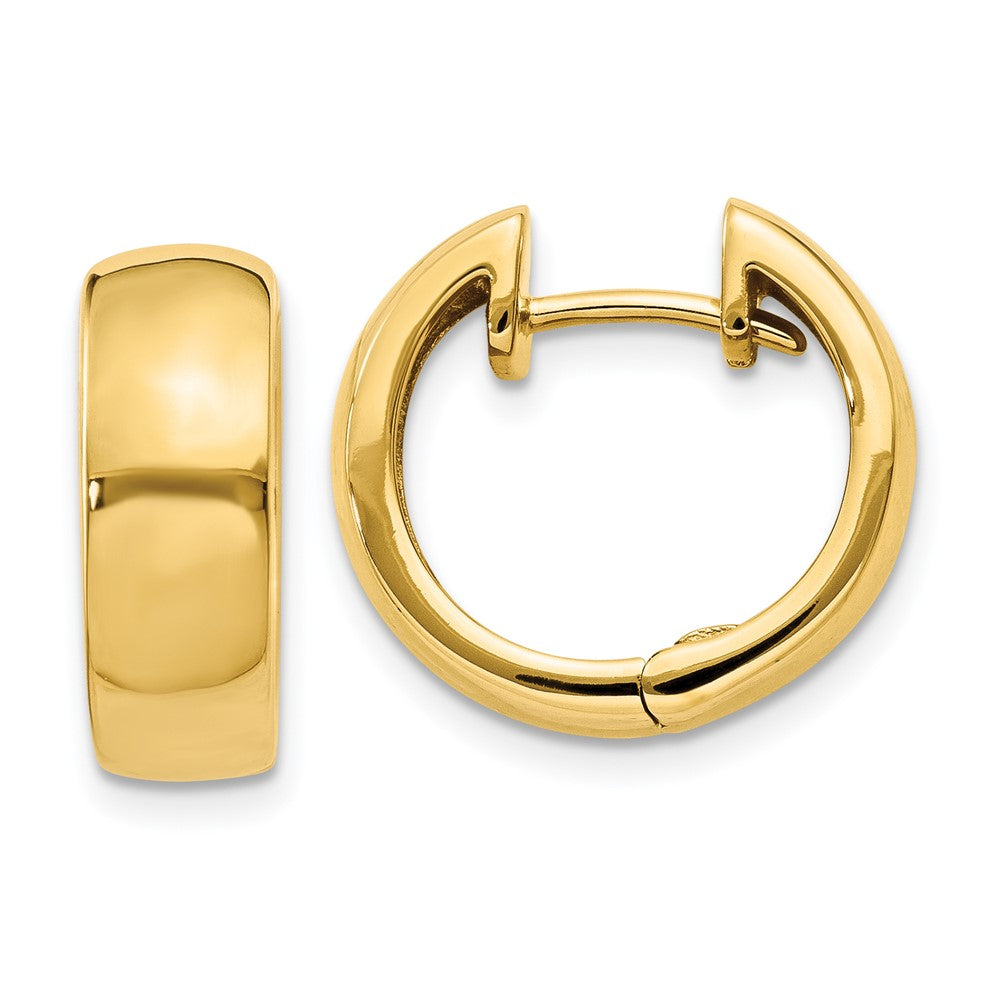 14k Yellow Gold 5 mm Round Hinged Hoop Earrings (5.61 grams)