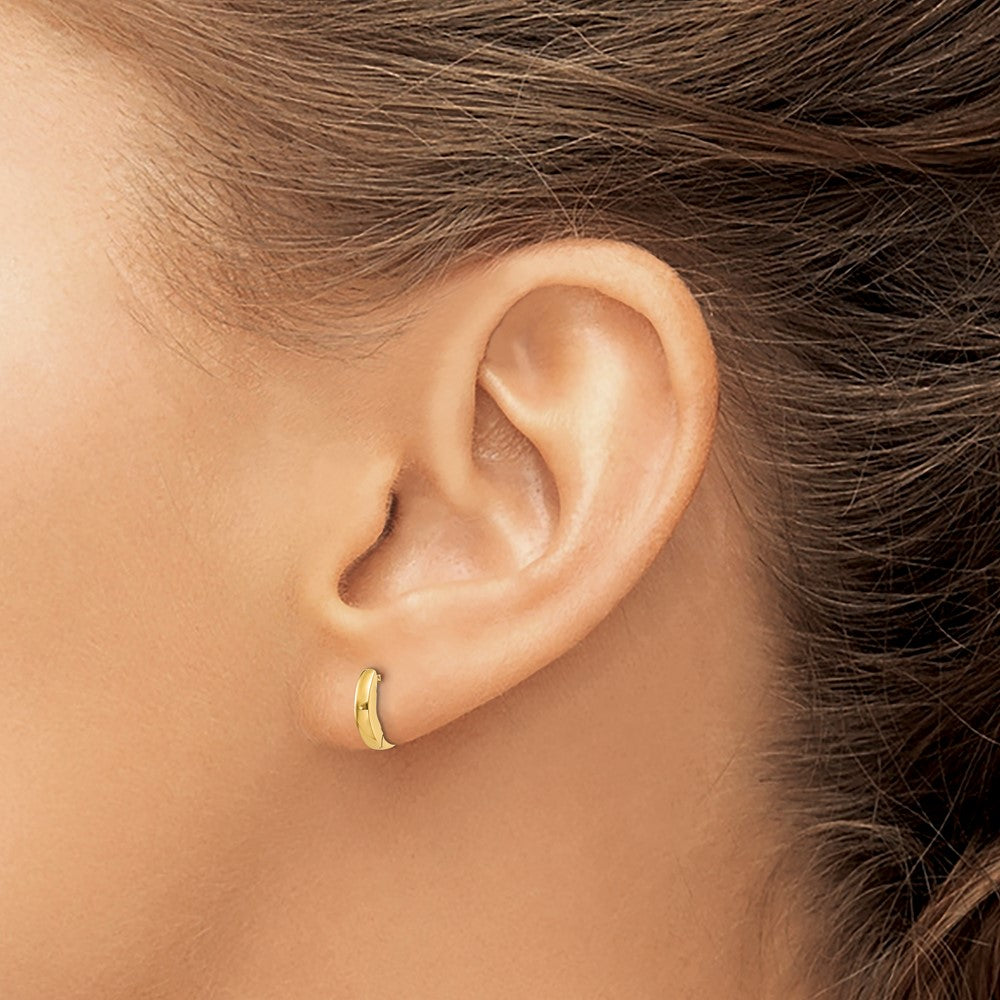 14k Yellow Gold 2 mm Polished Round Hinged Hoop Earrings (1.24 grams)