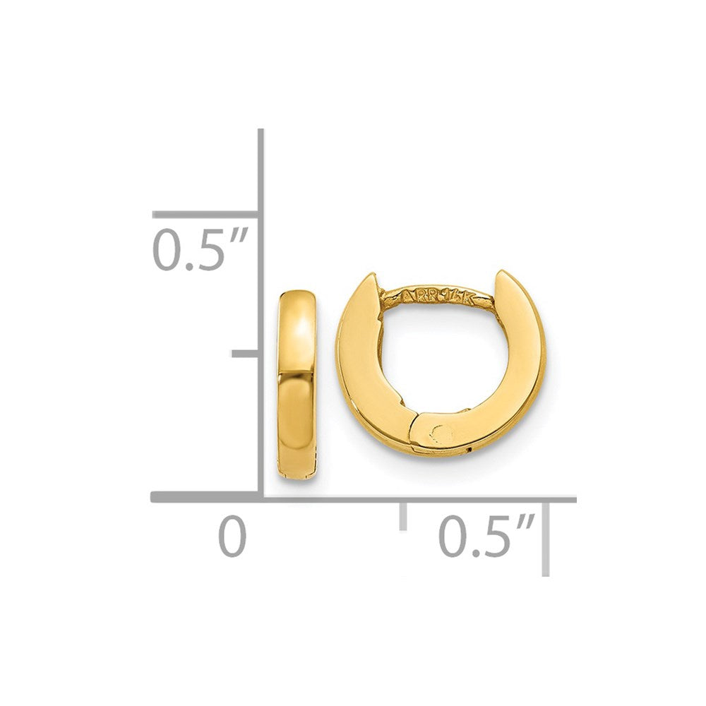 14k Yellow Gold 2 mm Polished Round Hinged Hoop Earrings (1.24 grams)