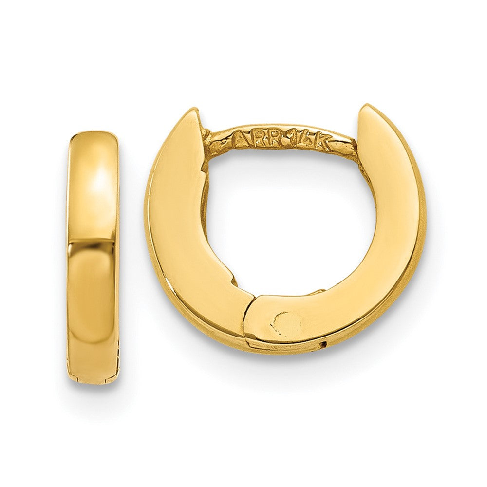 14k Yellow Gold 2 mm Polished Round Hinged Hoop Earrings (1.24 grams)