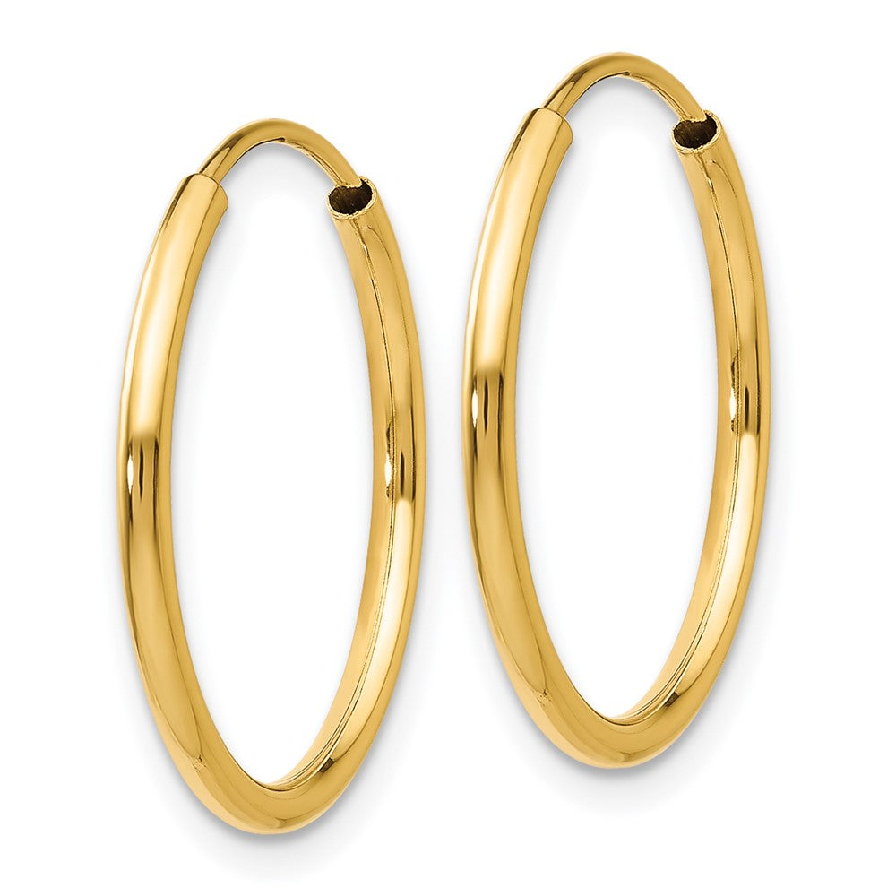 14k Yellow Gold 17 mm Polished Round Endless Hoop Earrings (0.76 grams)