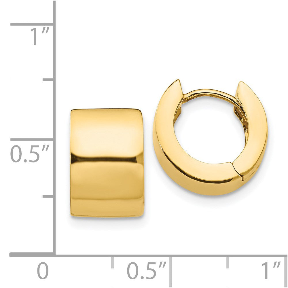14k Yellow Gold 9 mm Round Hinged Hoop Earrings (6.46 grams)