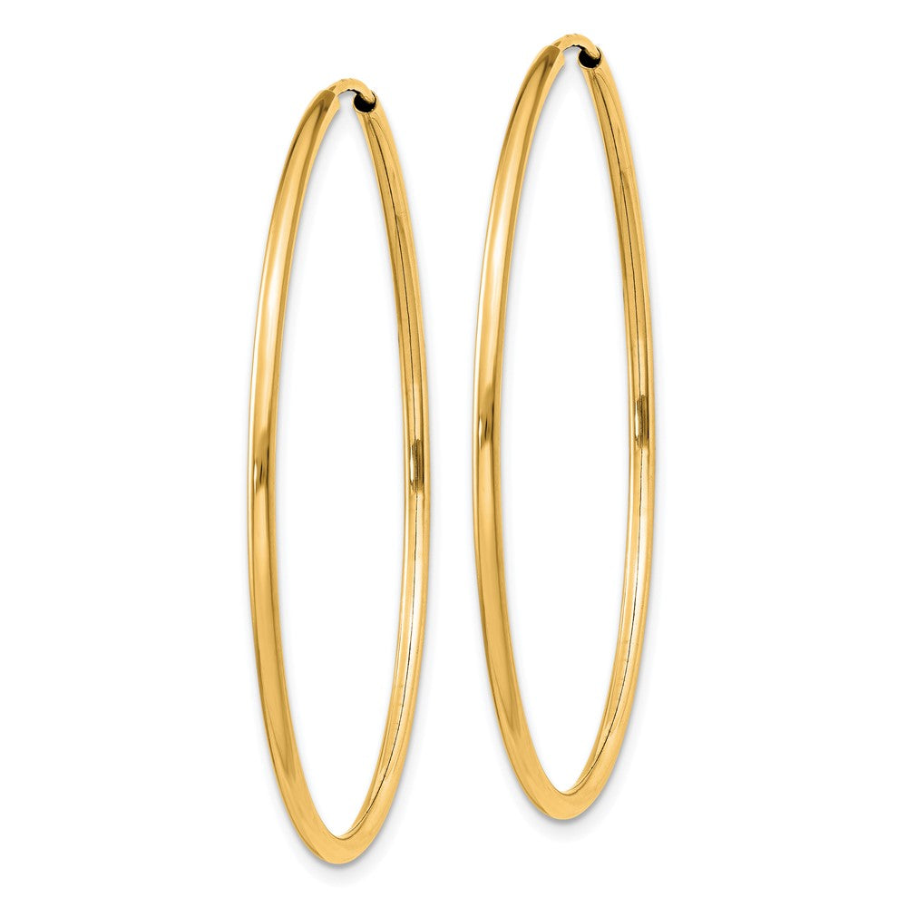 14k Yellow Gold 40.5 mm Polished Round Endless Hoop Earrings (1.66 grams)