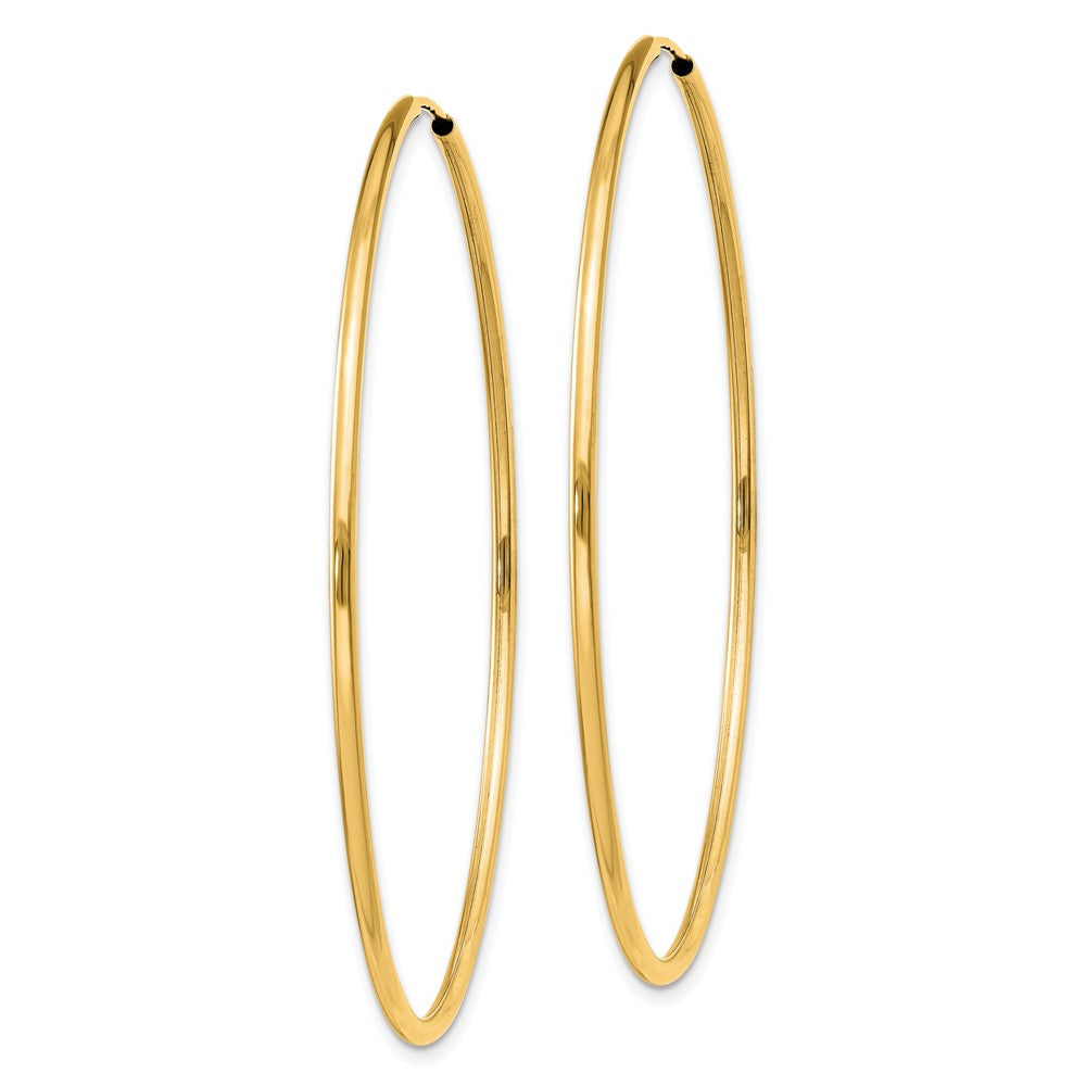 14k Yellow Gold 51 mm Polished Round Endless Hoop Earrings (2.09 grams)