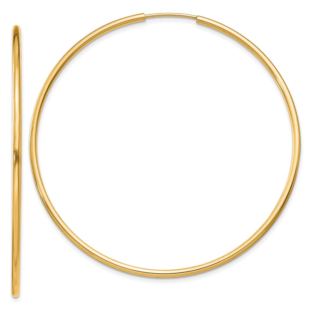 14k Yellow Gold 51 mm Polished Round Endless Hoop Earrings (2.09 grams)
