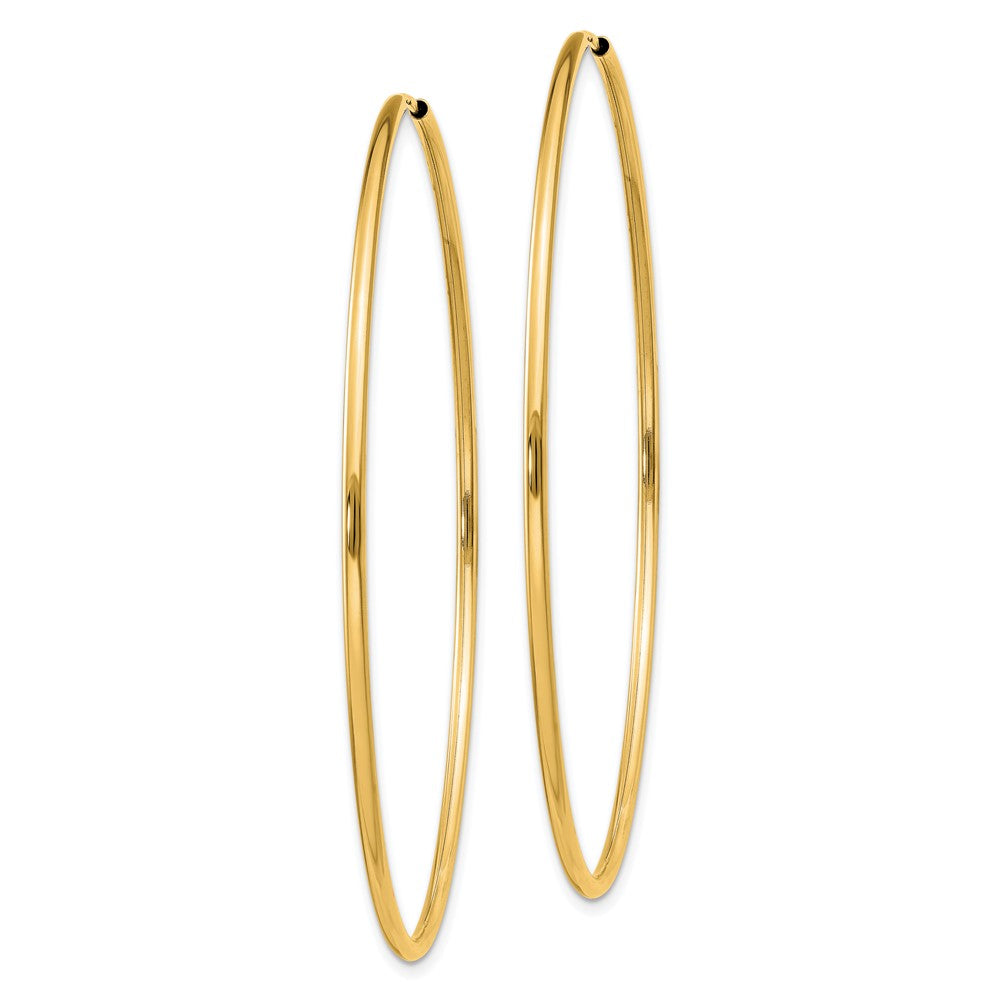 14k Yellow Gold 54 mm Polished Round Endless Hoop Earrings (2.27 grams)