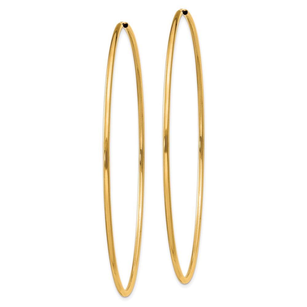 14k Yellow Gold 64 mm Polished Round Endless Hoop Earrings (2.57 grams)