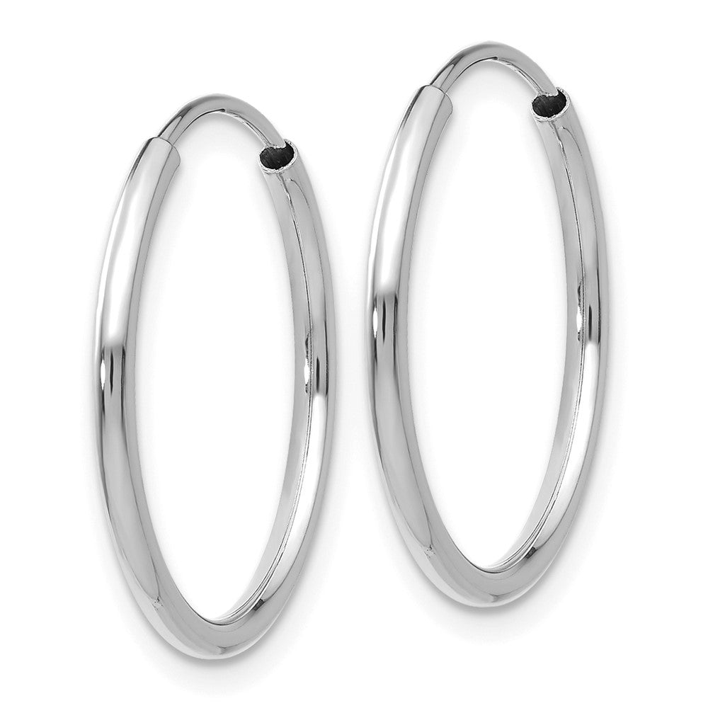 14k White Gold 17 mm Polished Endless Hoop Earrings (0.65 grams)