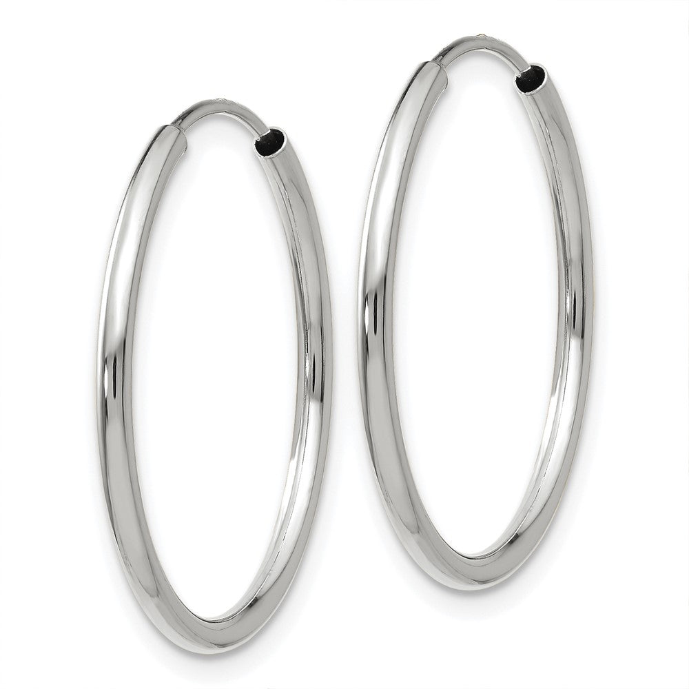 14k White Gold 23 mm Polished Endless Hoop Earrings (0.81 grams)
