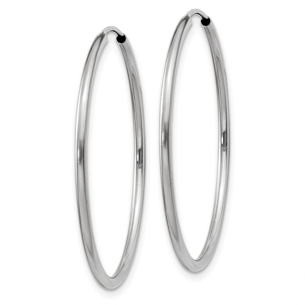 14k White Gold 30 mm Polished Endless Hoop Earrings (1.3 grams)