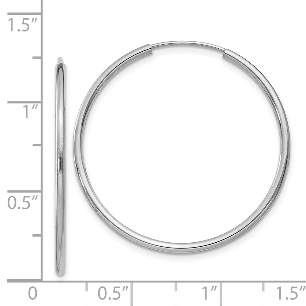 14k White Gold 30 mm Polished Endless Hoop Earrings (1.3 grams)
