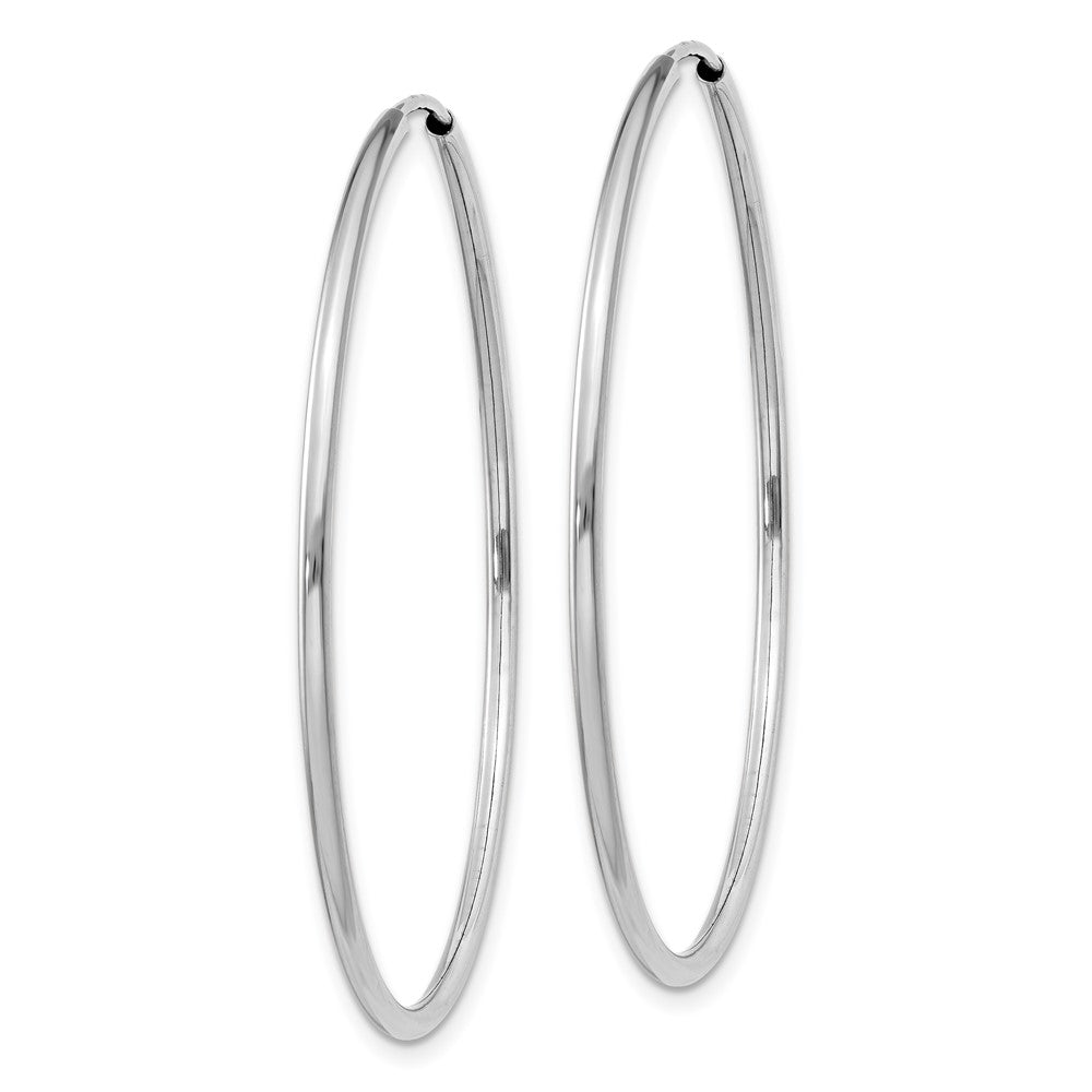 14k White Gold 40.5 mm Polished Endless Hoop Earrings (1.66 grams)