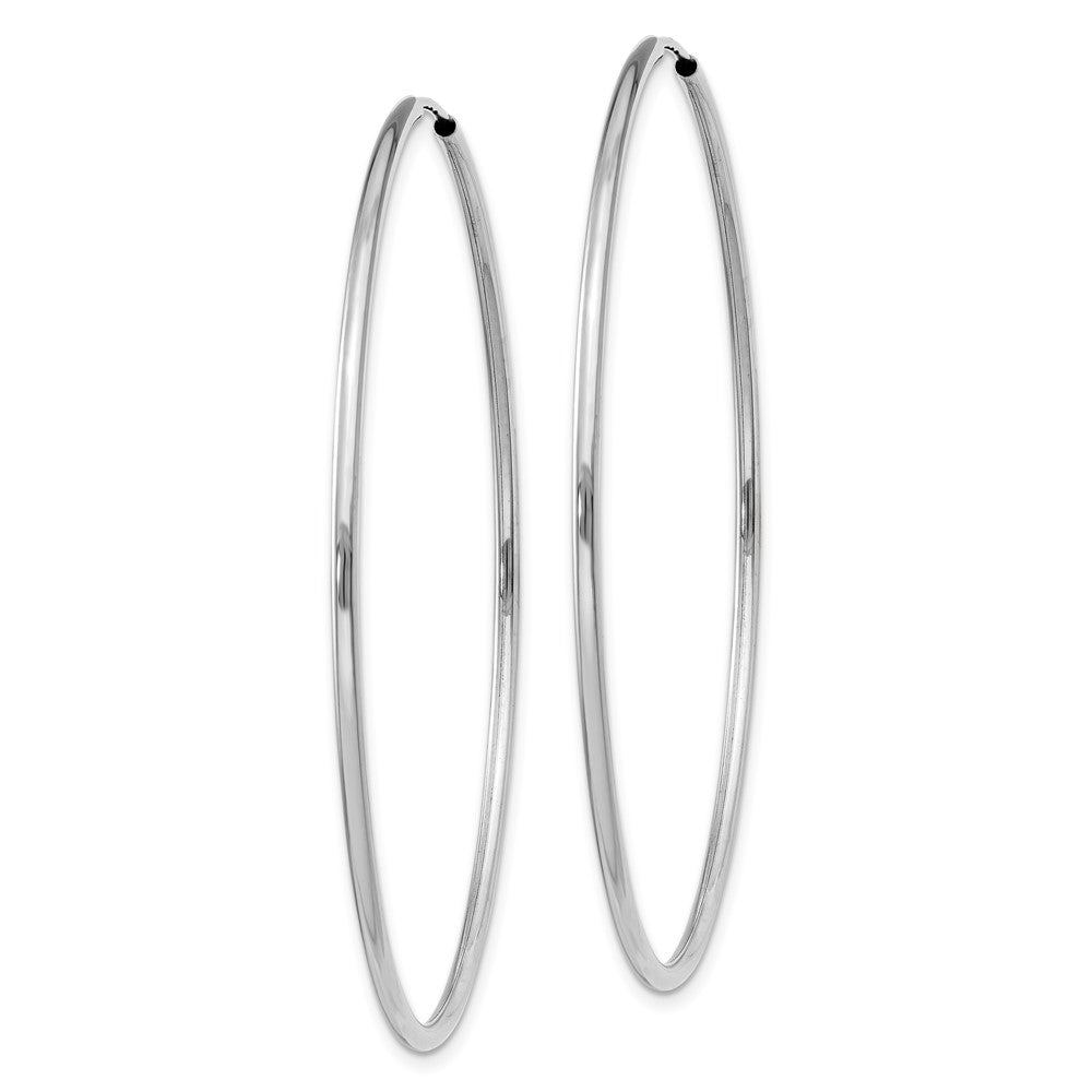 14k White Gold 51 mm Polished Endless Hoop Earrings (2.09 grams)