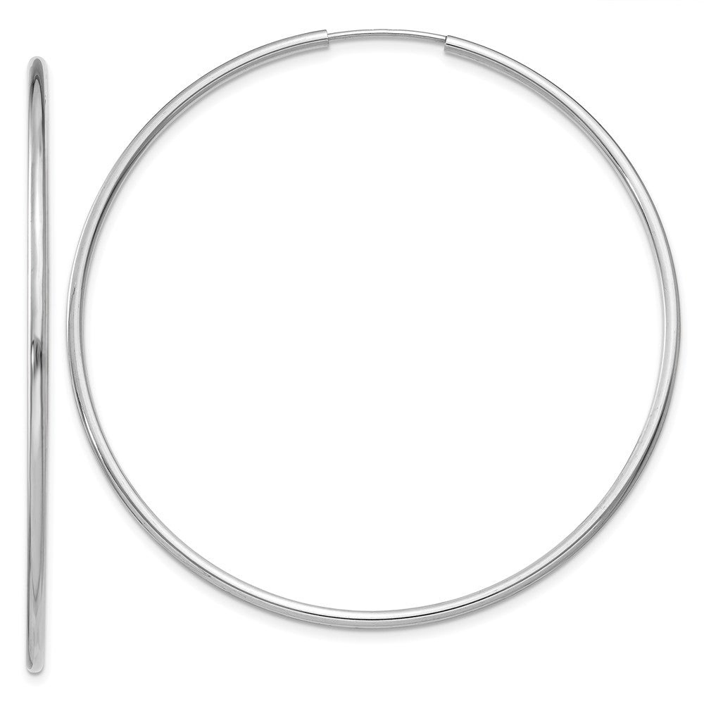 14k White Gold 51 mm Polished Endless Hoop Earrings (2.09 grams)