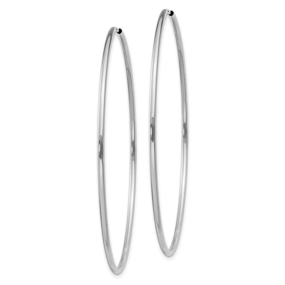 14k White Gold 56 mm Polished Endless Hoop Earrings (2.38 grams)