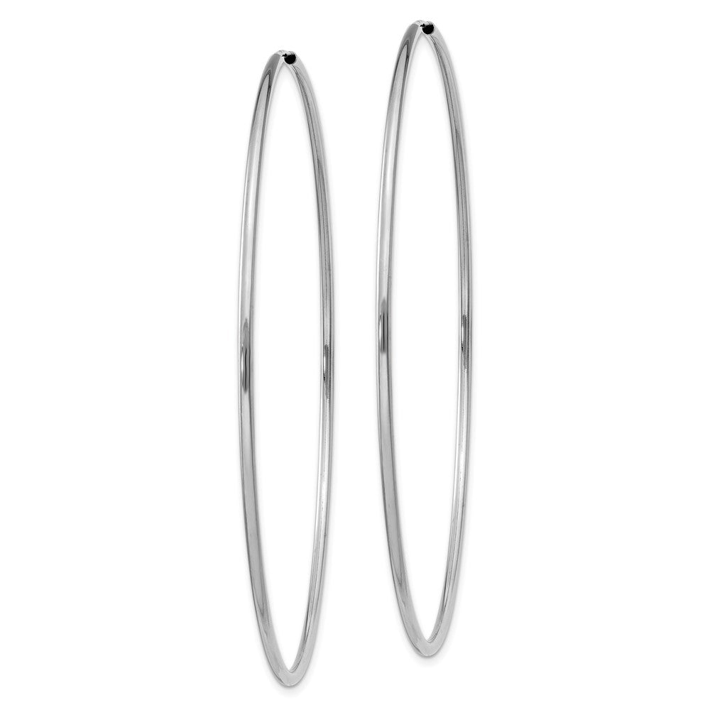 14k White Gold 64 mm Polished Endless Hoop Earrings (2.57 grams)