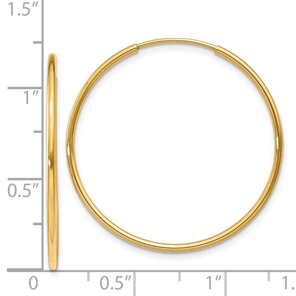 14k Yellow Gold 30 mm Endless Hoop Earring (0.65 grams)