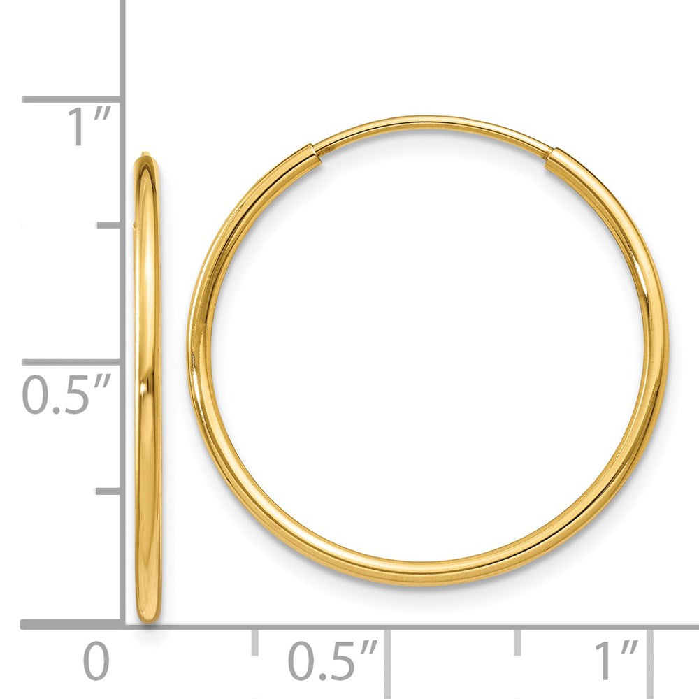 14k Yellow Gold 25 mm Endless Hoop Earring (0.55 grams)
