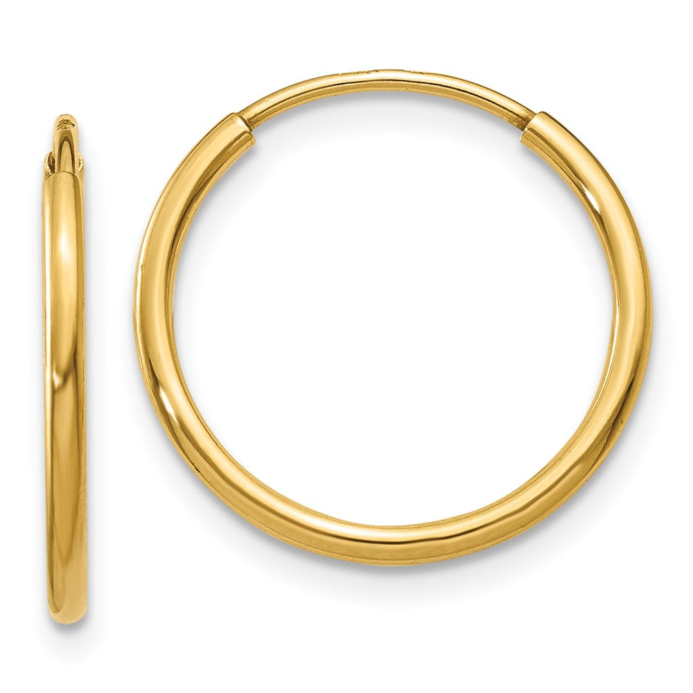 14k Yellow Gold 16 mm Endless Hoop Earring (0.38 grams)