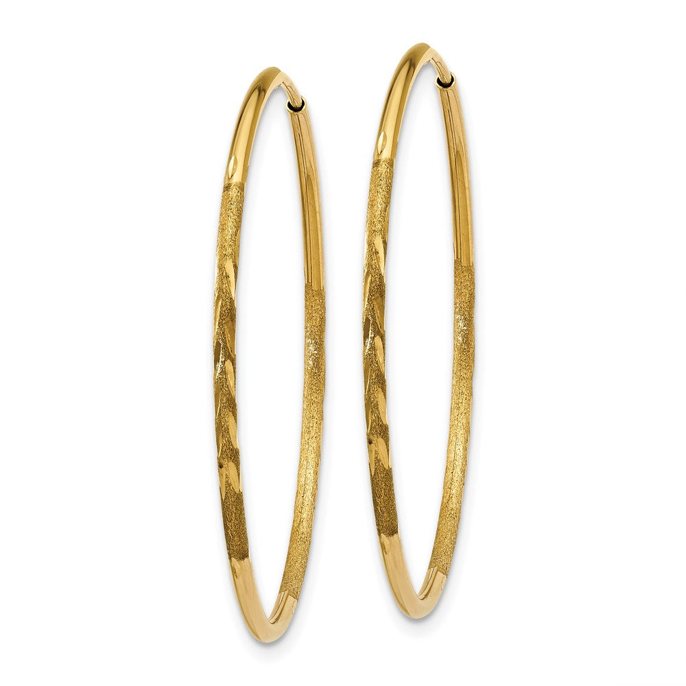 14k Yellow Gold 30 mm Diamond-cut Endless Hoop Earring (0.76 grams)