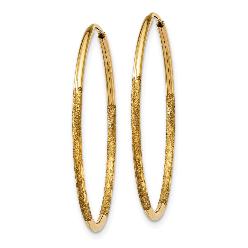 14k Yellow Gold 26 mm Diamond-cut Endless Hoop Earring (0.65 grams)