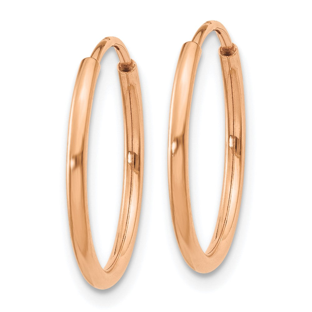 14k Rose Gold 16 mm Polished Endless Hoop Earrings (0.44 grams)