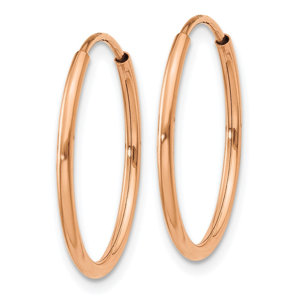 14k Rose Gold 20 mm Polished Endless Hoop Earrings (0.6 grams)