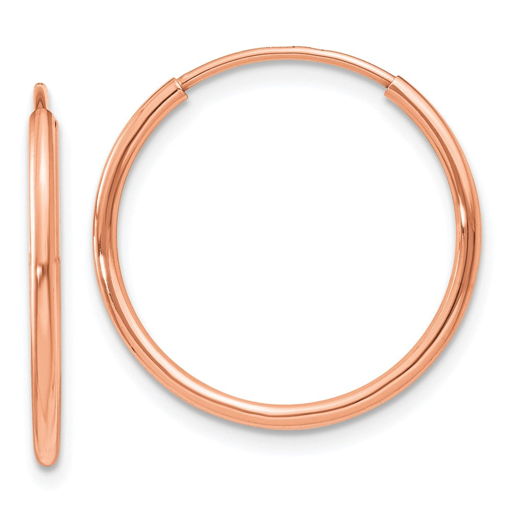 14k Rose Gold 20 mm Polished Endless Hoop Earrings (0.6 grams)