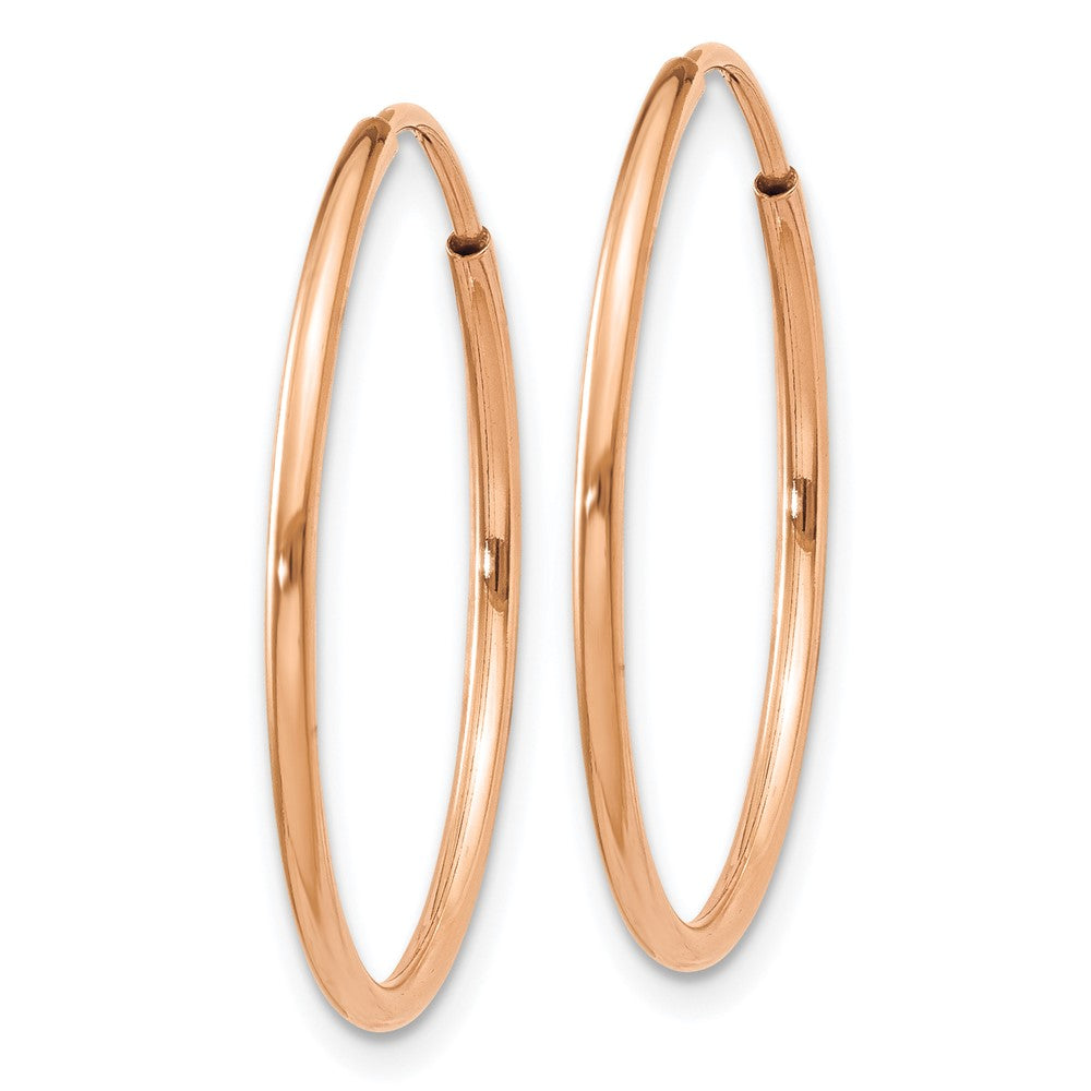 14k Rose Gold 25 mm Polished Endless Hoop Earrings (0.73 grams)