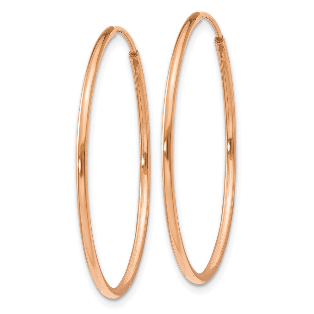 14k Rose Gold 30 mm Polished Endless Hoop Earrings (1.02 grams)