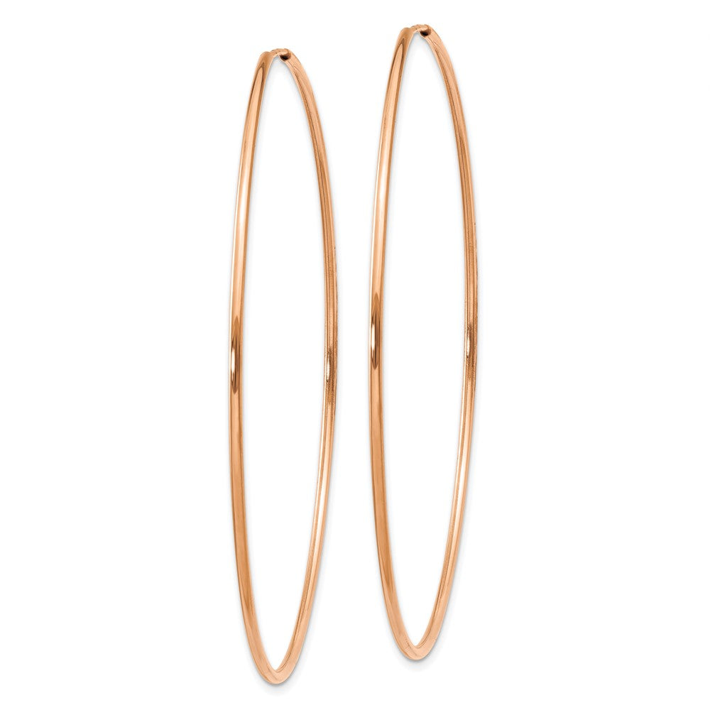 14k Rose Gold 60 mm Polished Endless Hoop Earrings (1.97 grams)