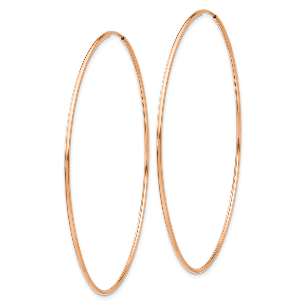 14k Rose Gold 63 mm Polished Endless Hoop Earrings (2.31 grams)