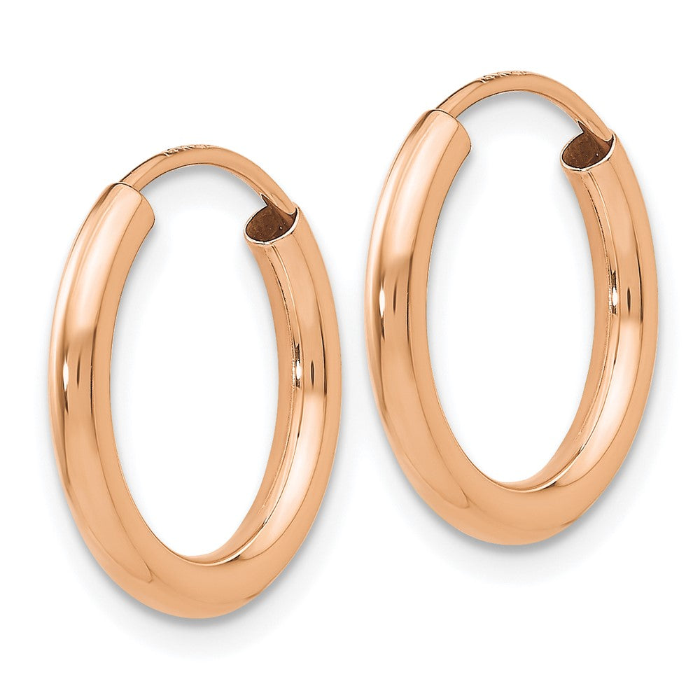 14k Rose Gold 16 mm Hoop Earrings (0.63 grams)