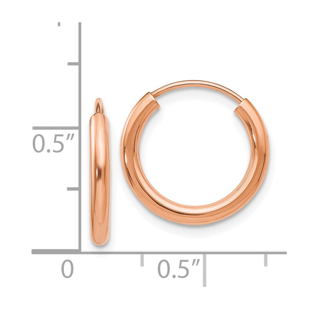 14k Rose Gold 16 mm Hoop Earrings (0.63 grams)