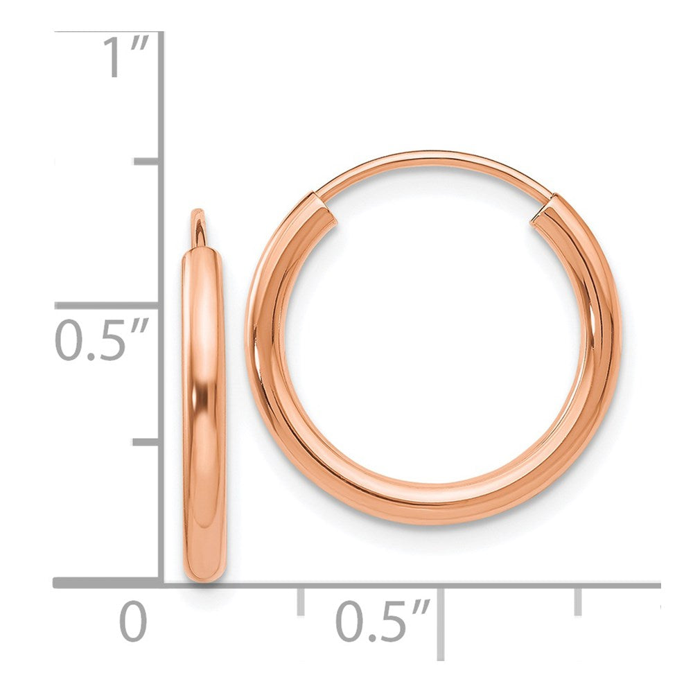 14k Rose Gold 17.5 mm Hoop Earrings (0.79 grams)
