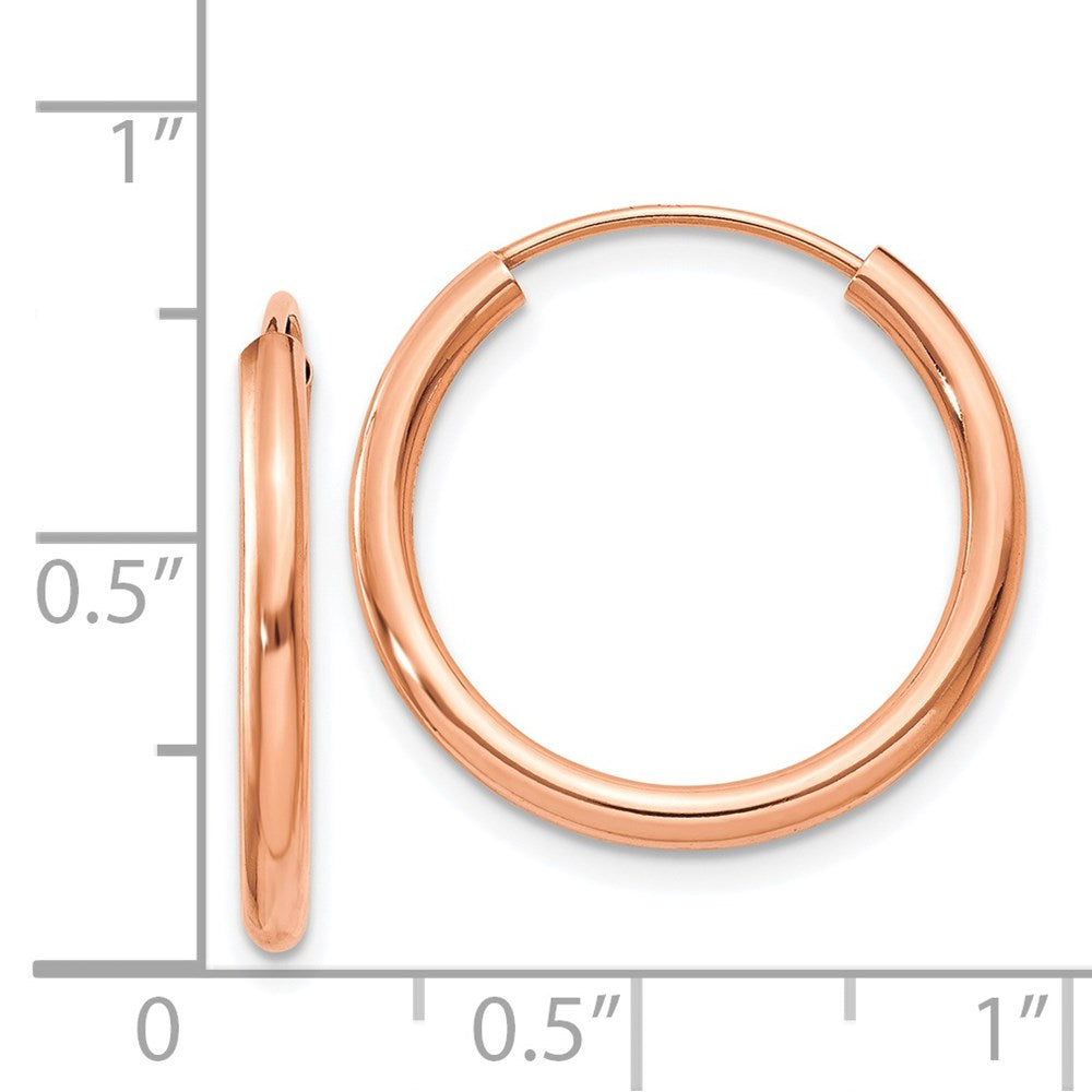 14k Rose Gold 20.5 mm Hoop Earrings (0.91 grams)