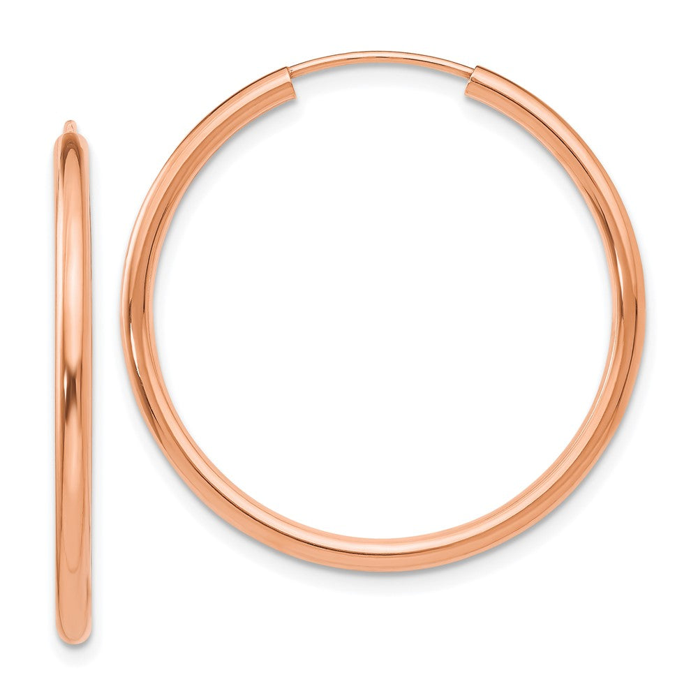 14k Rose Gold 30 mm Hoop Earrings (1.42 grams)