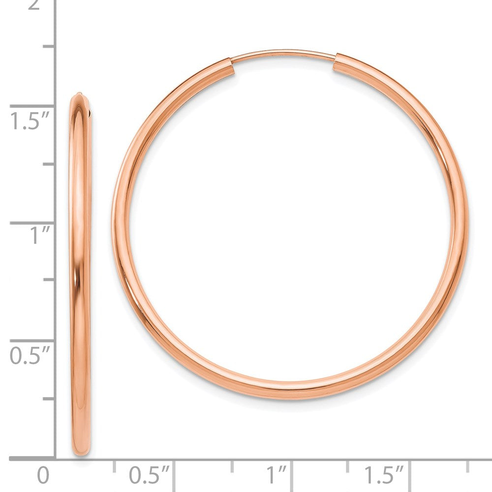 14k Rose Gold 40 mm Hoop Earrings (2.05 grams)
